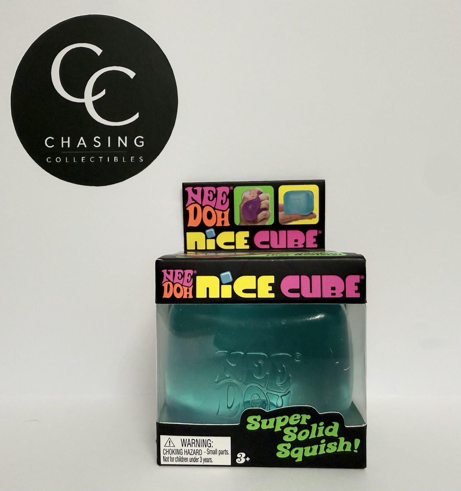 NeeDoh Nice Cube Blue Super Solid Squish Stress Ball Fidget Toy NEW Sealed