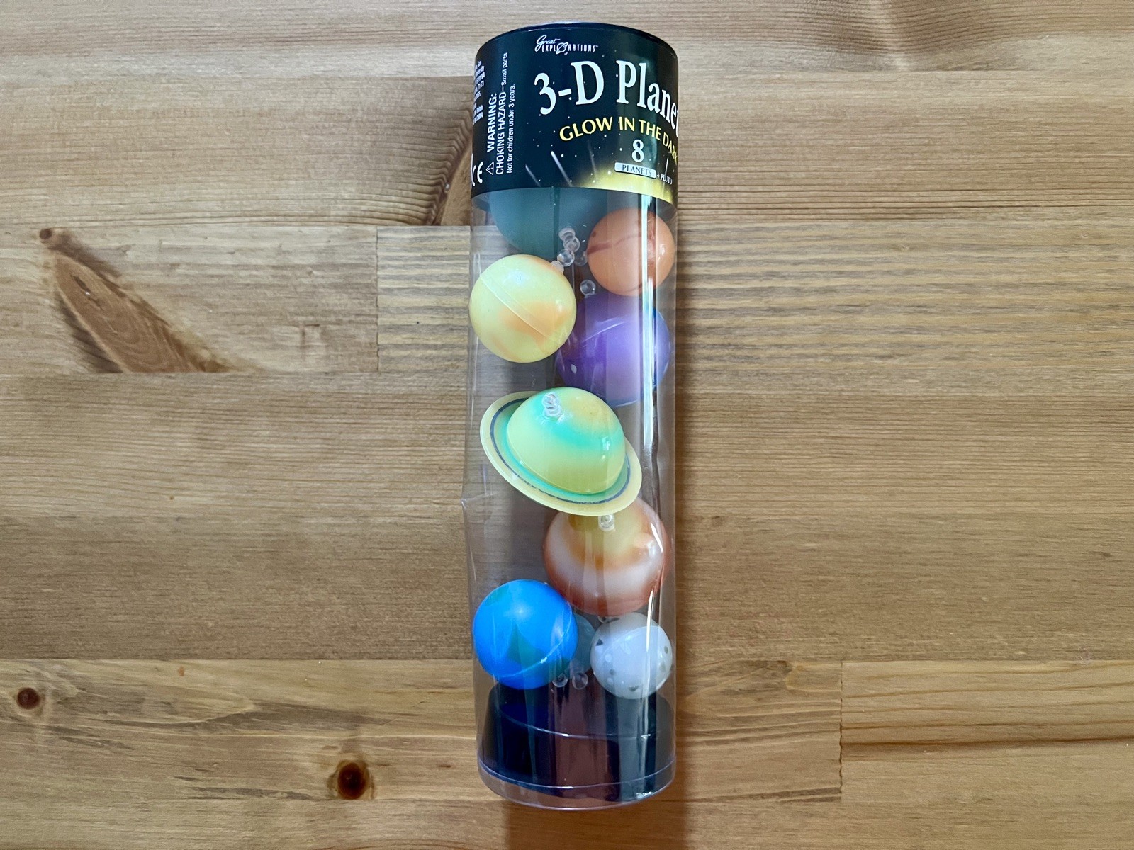 Great Explorations Glowing 3-D Planets in a Tube Ages 5+ 1+ players Old Stock
