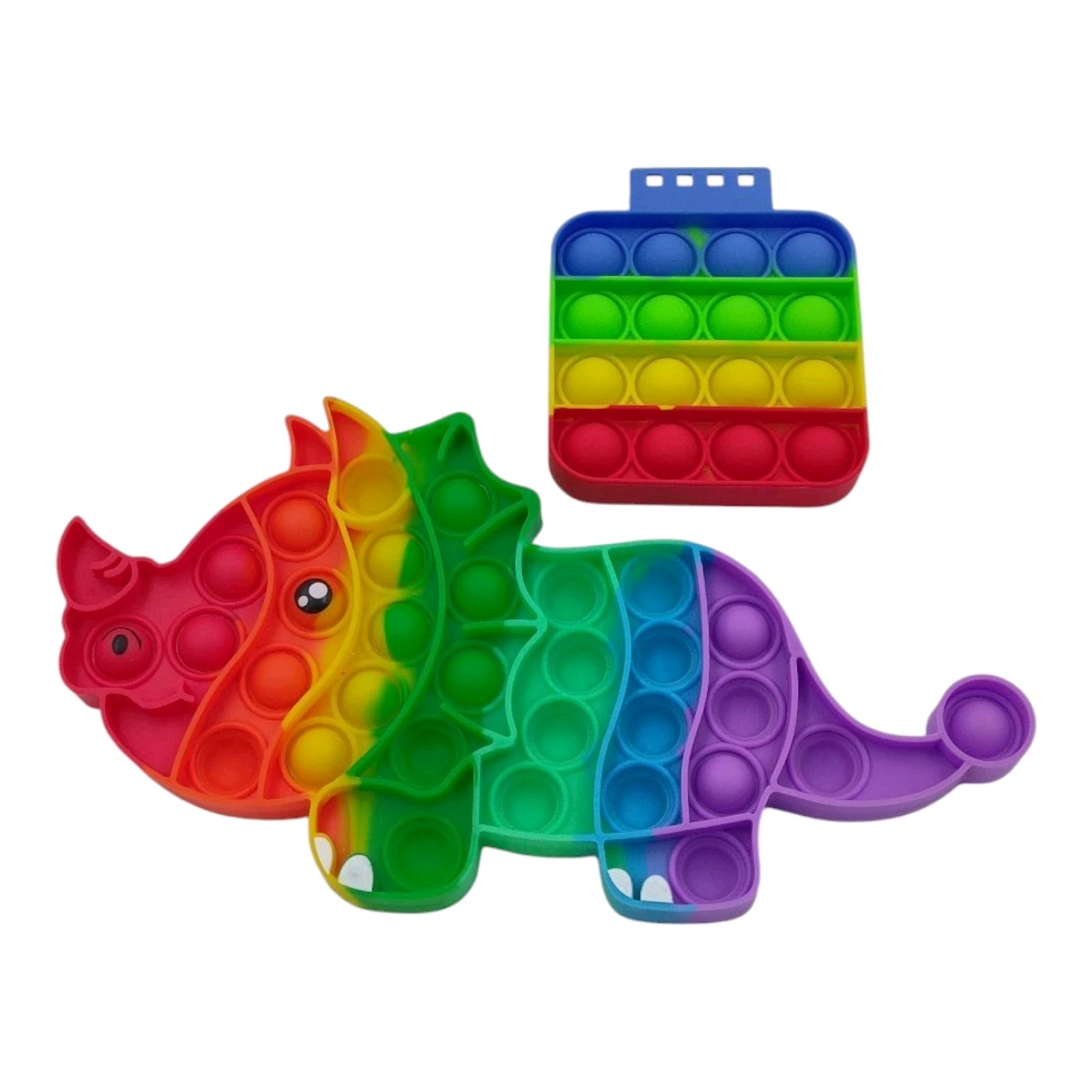 Lot of Pop Bubbles Toy Silicone Sensory Fidget Tactile Anxiety Rainbow Dinosaur
