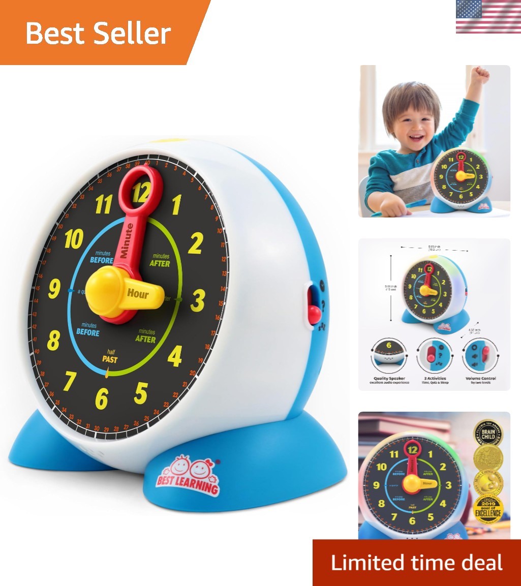 Kids Educational Learning Clock – Music, Sleep Mode & Time-Telling for Ages 3-6