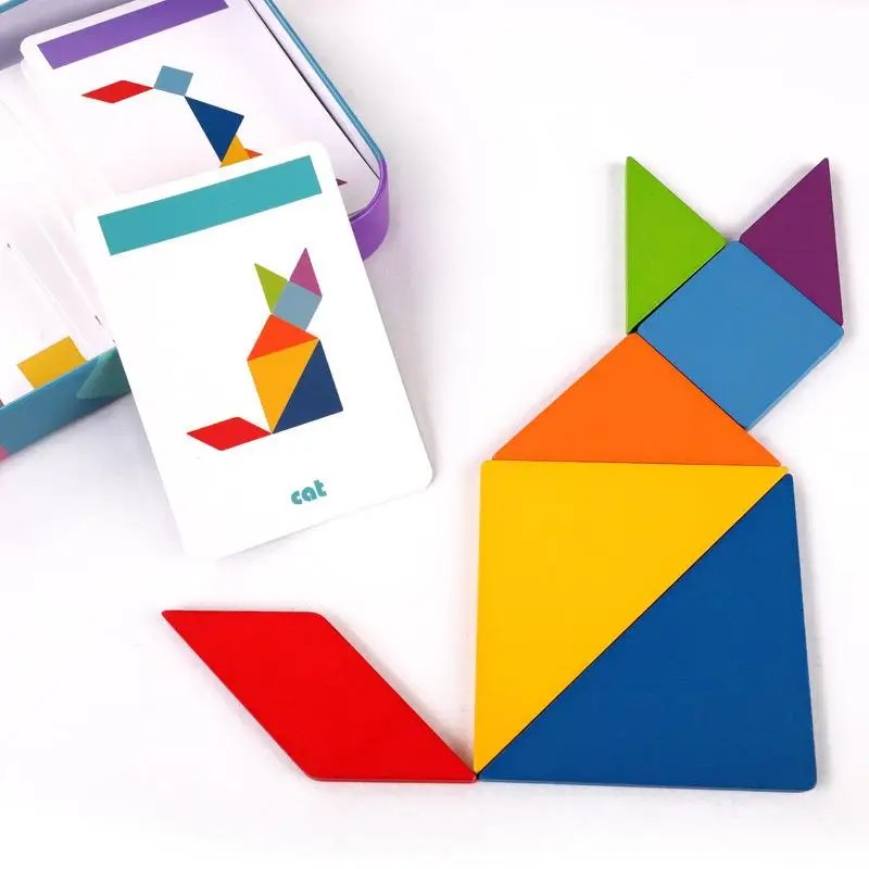 Magnetic Fraction Demonstration Book with Magnetic Tangram Puzzle Book Set Toys