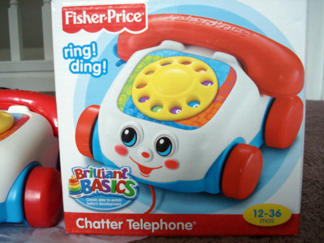 FISHER PRICE,BABY & TODDLER CHATTER TELEPHONE,PUSH,PULL TOY,EYES MOVE,WHEELS,NEW