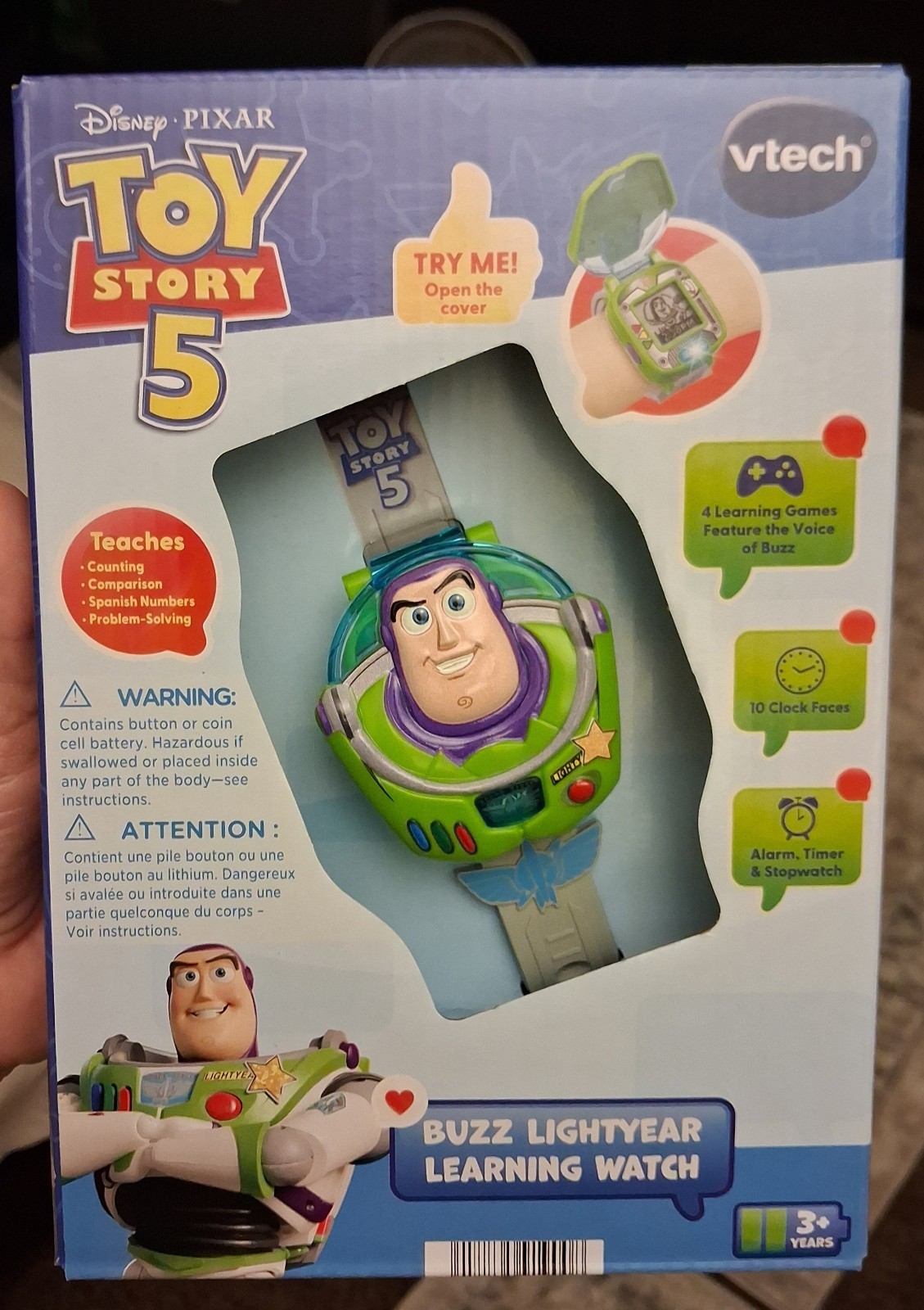 NR VTech Toy Story 5 Buzz Lightyear Learning Watch w/10 Customizable Clock Faces