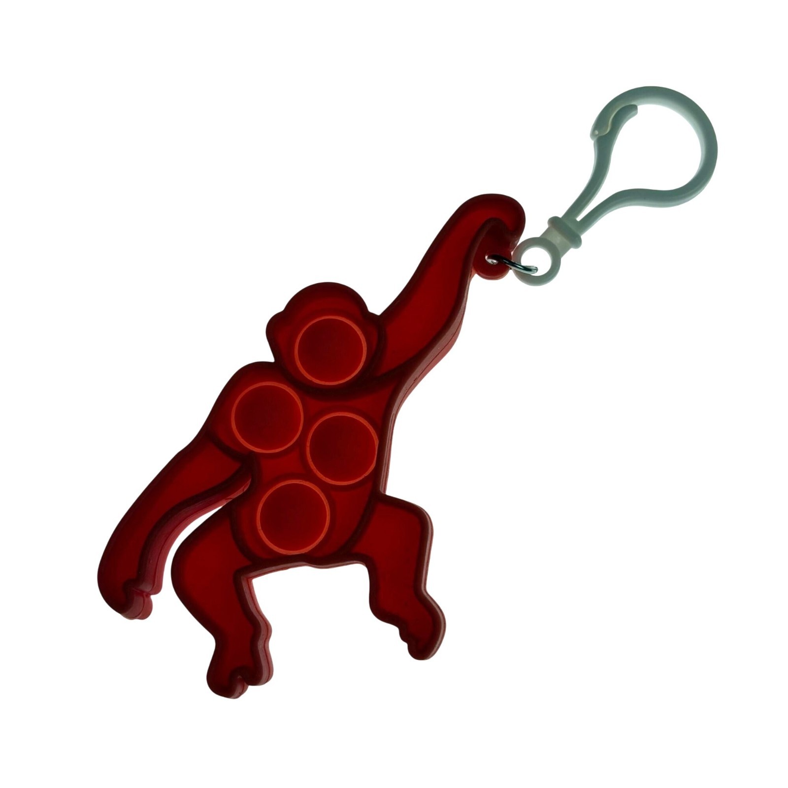 Monkey Red Silicone Pop It Keychain Fidget Stress Toy Clip Lot 2 Kids Adult Gift