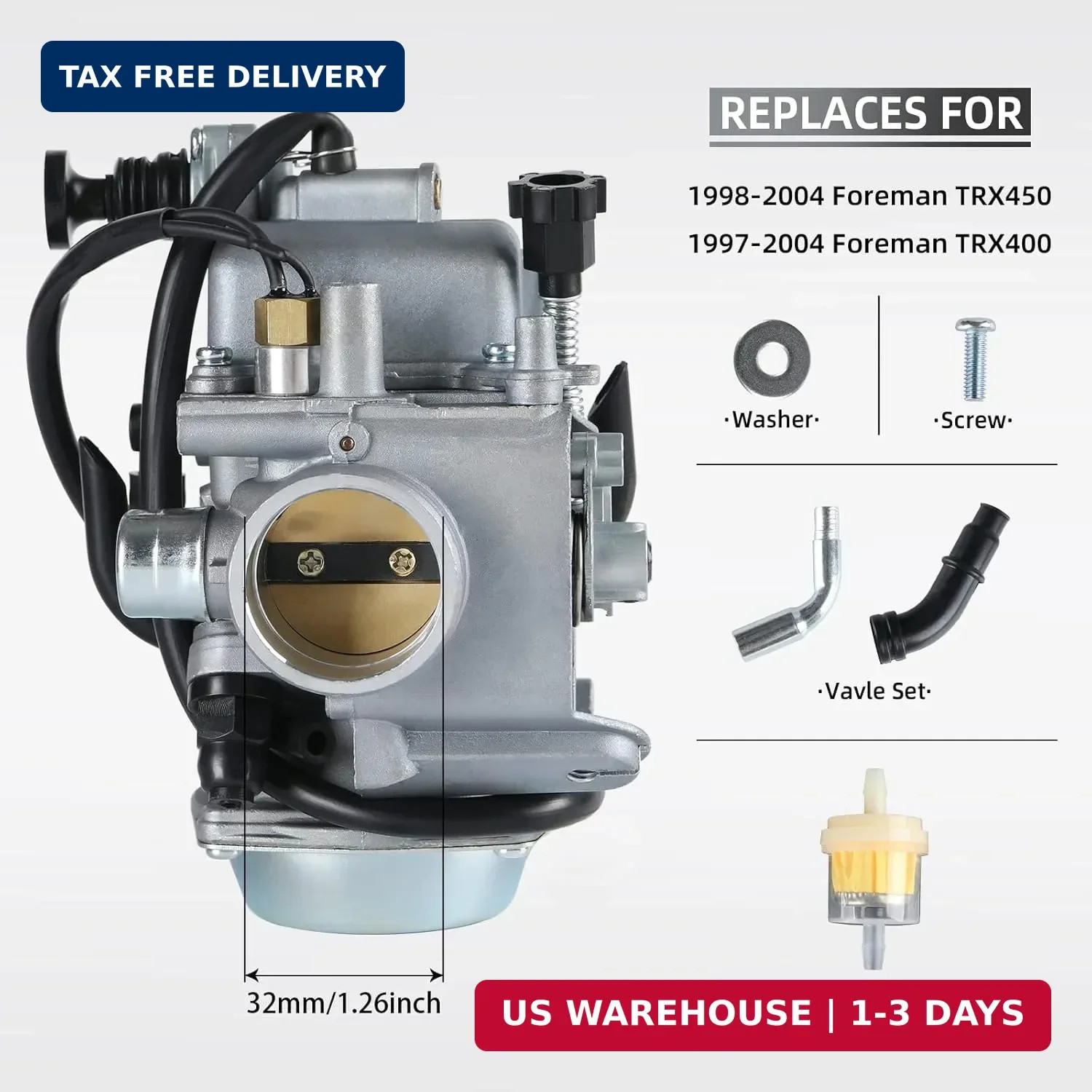 FourTrax 300 Carburetor for Honda TRX300 TRX350 Carb,Rancher 350,Foreman 400 450