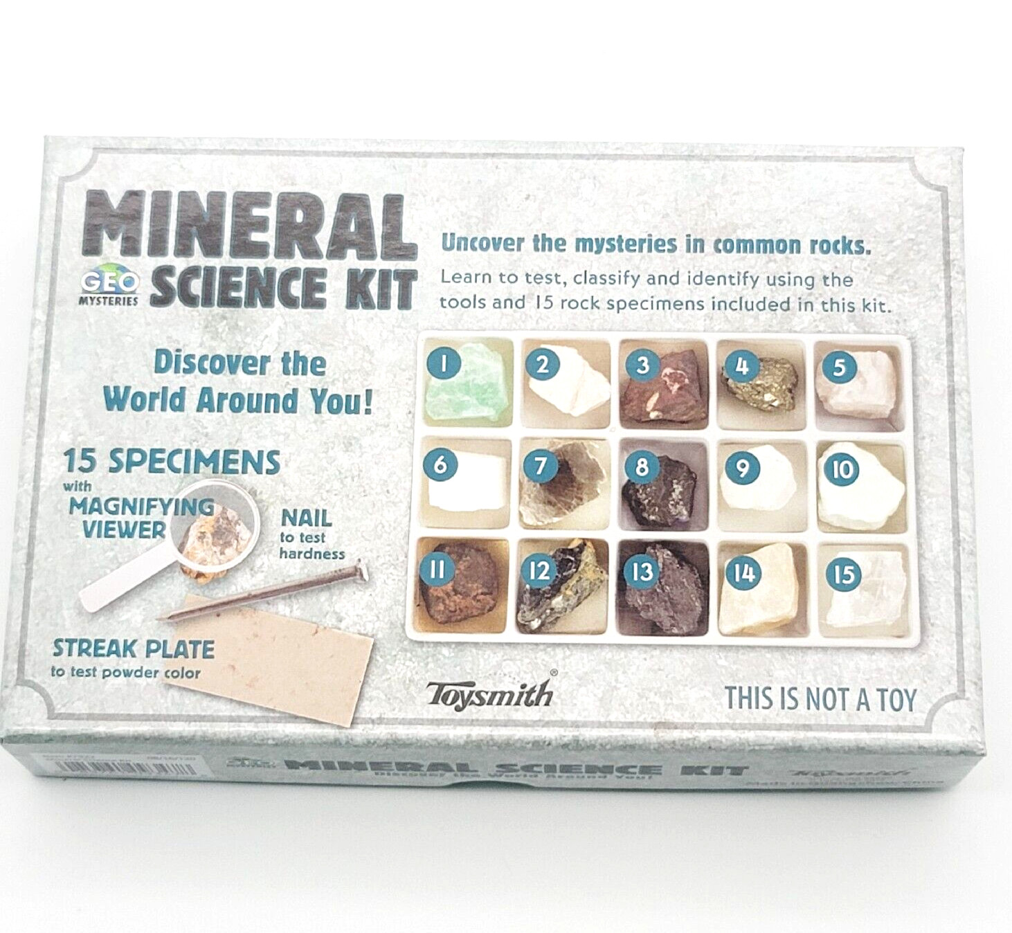 Toysmith Mineral Science Kit 15 Specimens GEO Mysteries
