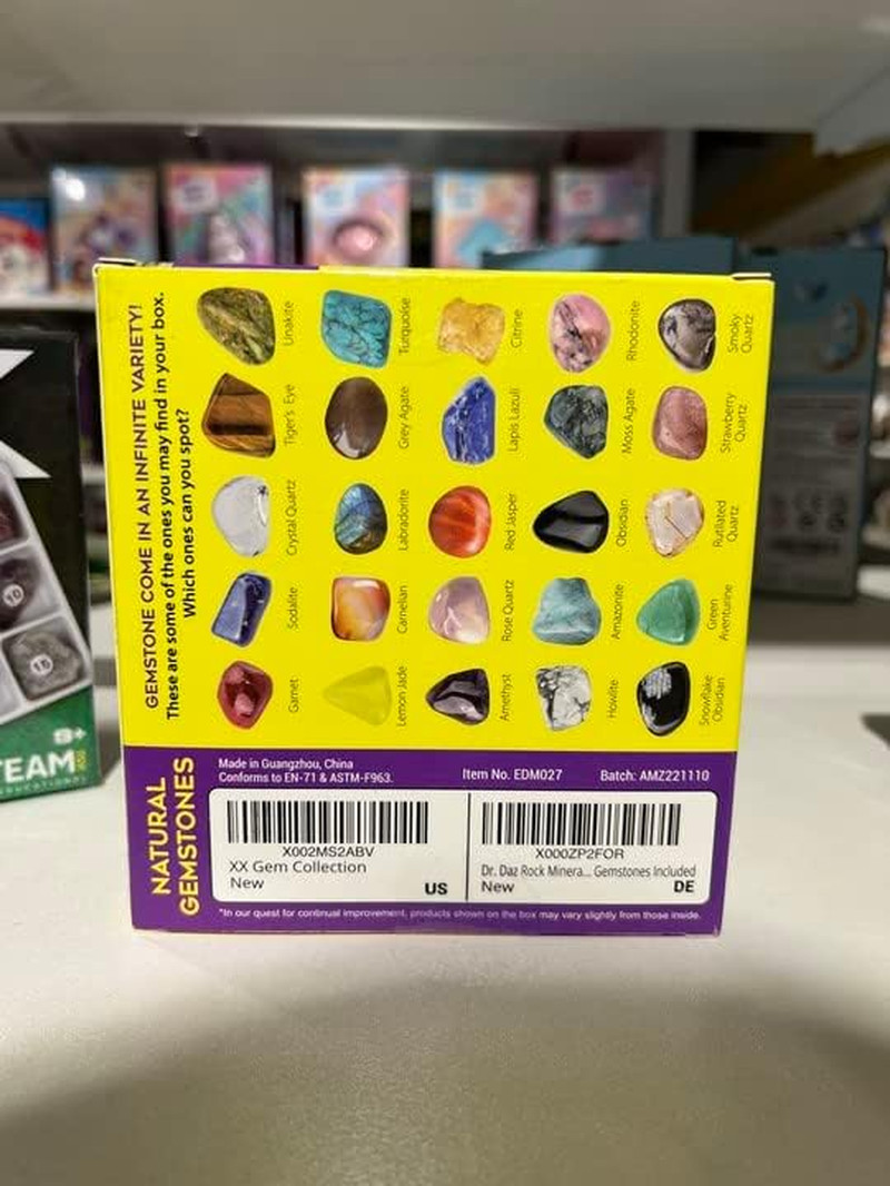 Science Gifts for Kids Boys Girls Geology Kit Gift Gemstone Collection Box 25QTY