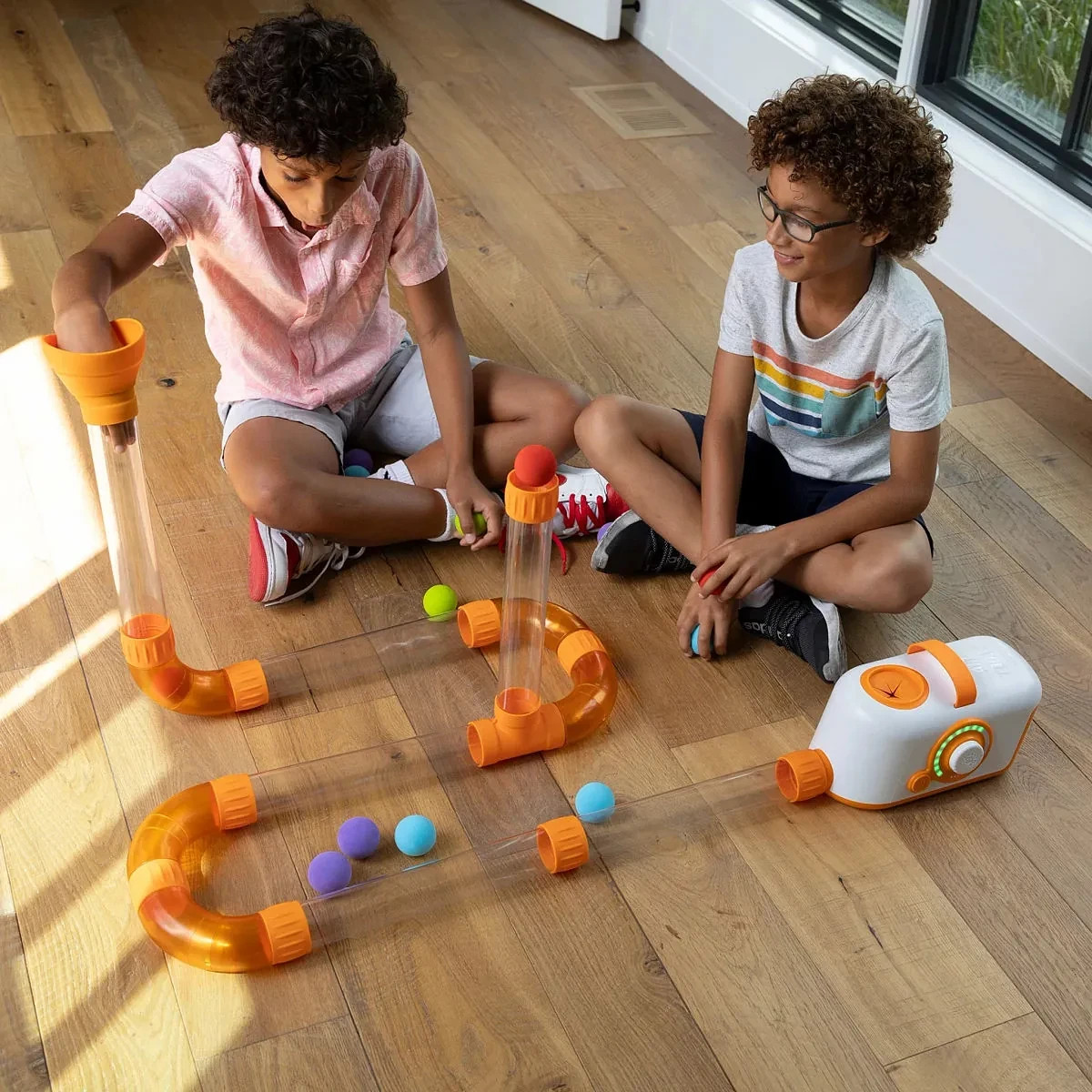 Air Toobz Air Powered Ball Run STEM Building Set for Kids