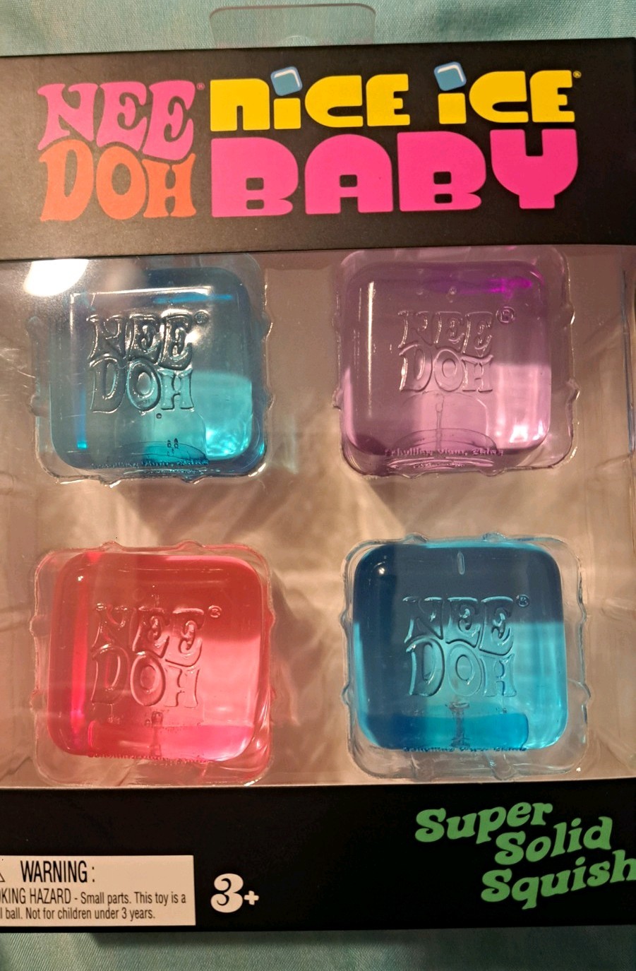 🔥Schylling Needoh Nice Ice Baby (2)) 4 Pack – Mini Super Solid Squishy Cubes 🔥