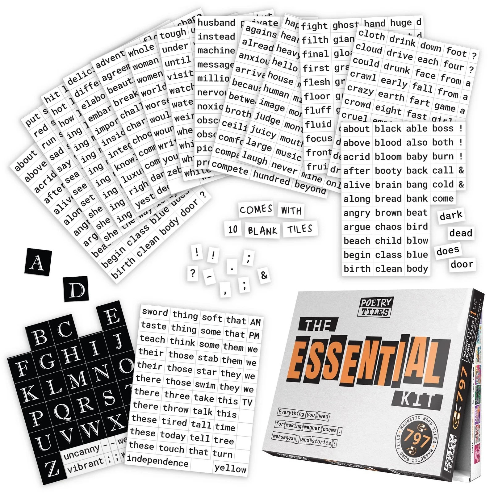 The Essential Kit of Word Magnets – Everything Needed for Fun Fridge Poetry -…