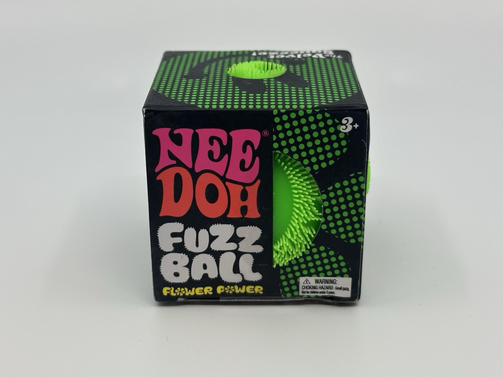 Green Needoh FUZZ BALL Flower Power Nee Doh Squishy NEE-DOH Fuzzball AUTHENTIC