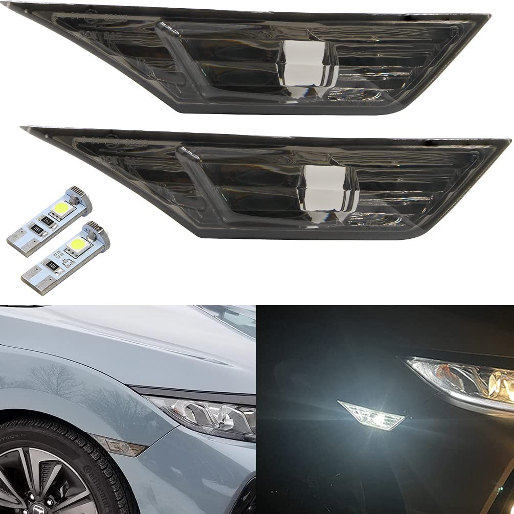 10th Gen Civic Smoked Lens Side Marker Lights 2016 2017 2018 2019 2020 2021