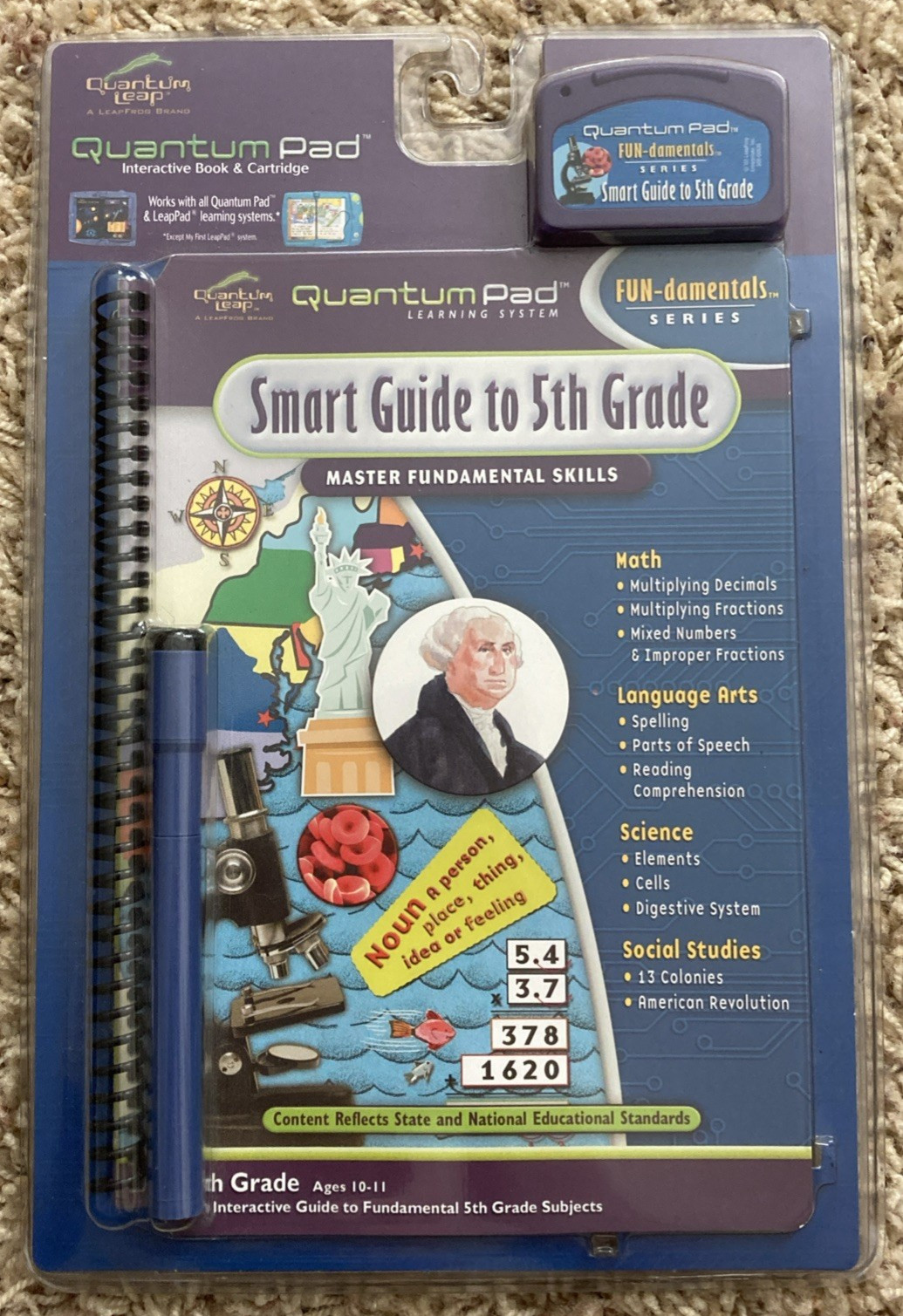Quantum Pad Smart Guide to 5th Grade Series Book & Cartridge Learning System NEW