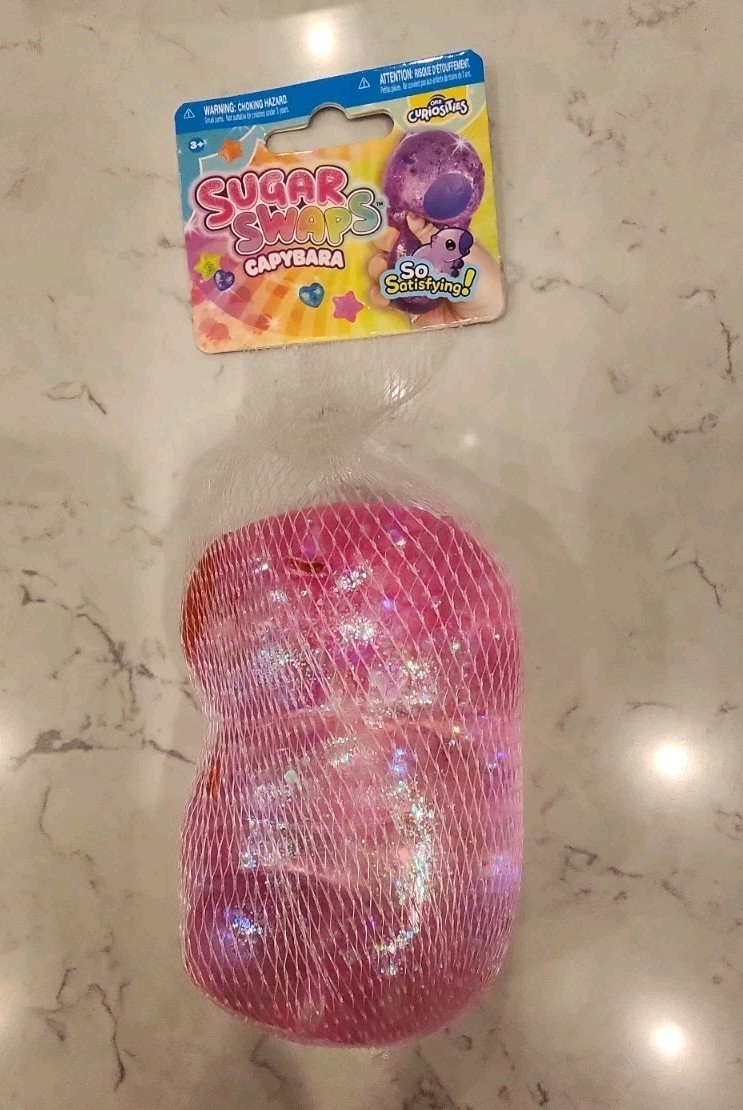 Orb Sugar Swaps Big Capybara Squishy Fidget Toy Glitter Pink NEW Sealed