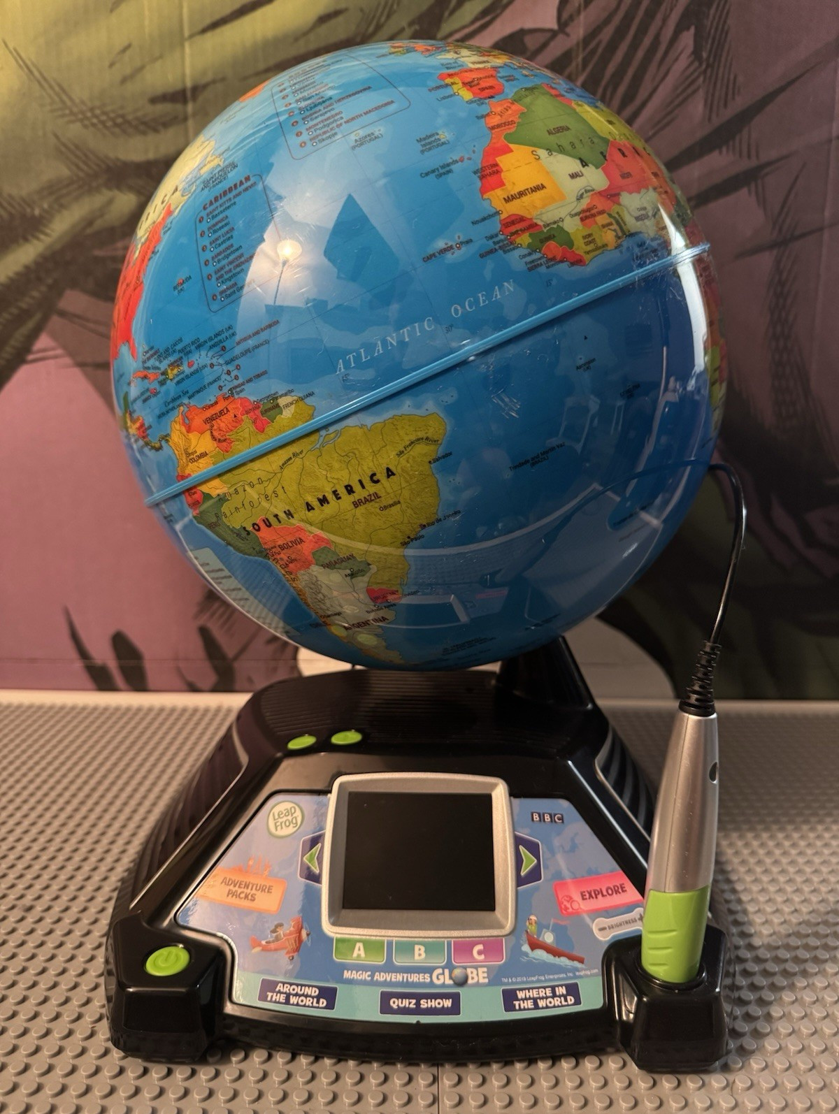 LeapFrog Magic Adventures Globe Interactive Learning Map Toy w/ Stylus Pen