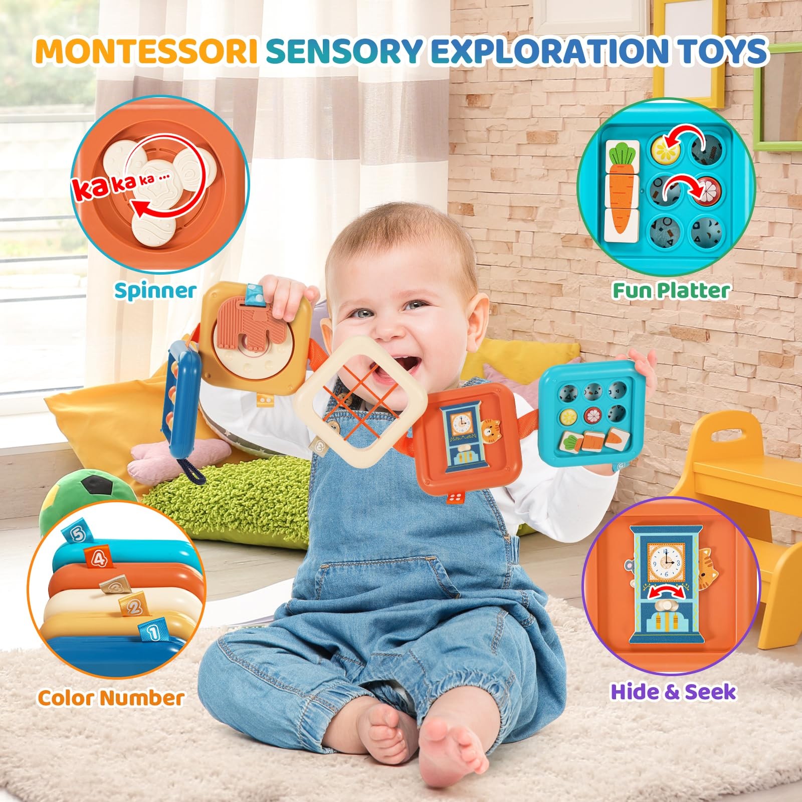 Dilovely Busy Board for 1 Year Old, Travel 3.94 x 4.09 x inches, Blue