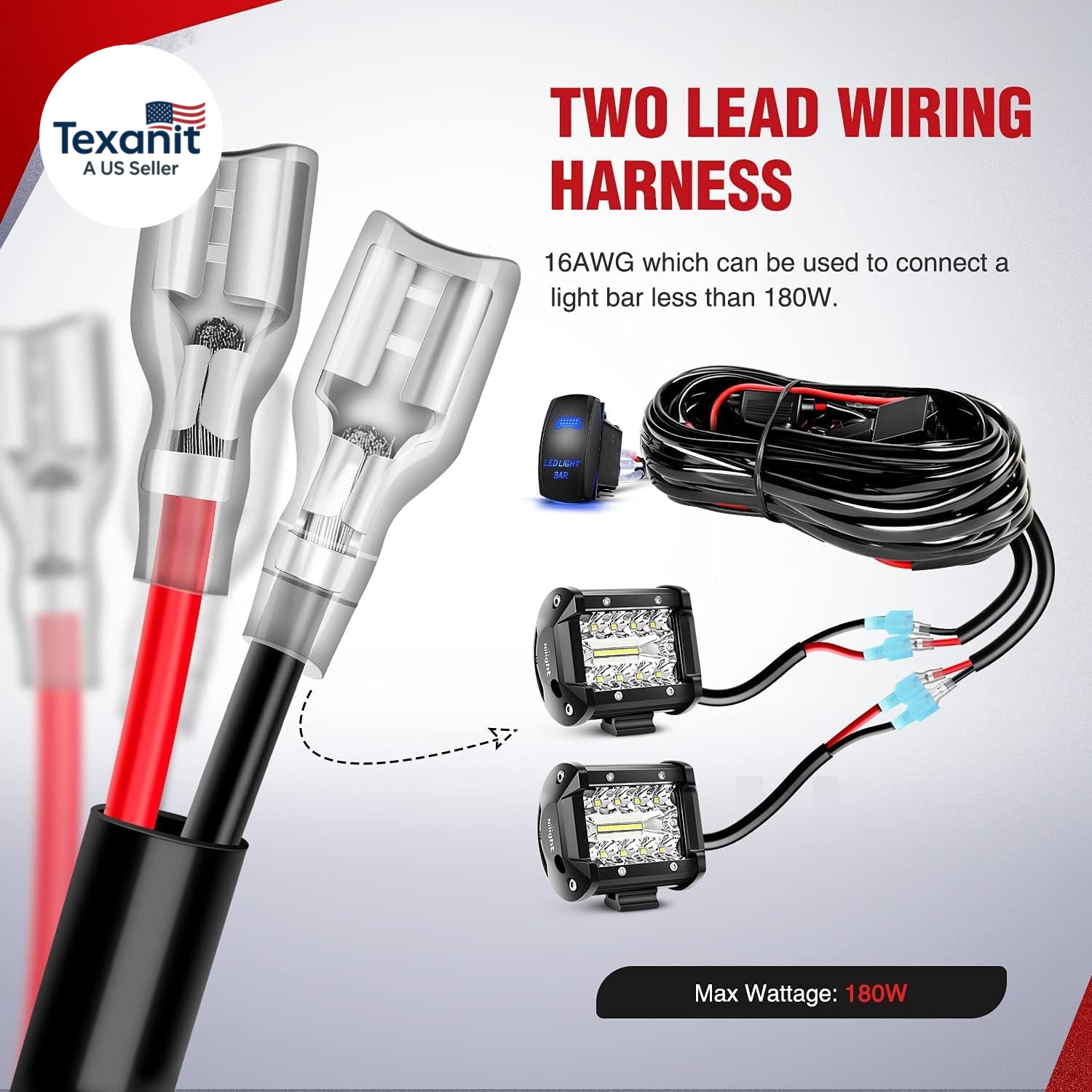 2PC 4Inch Triple Row Lights 60W Flood Spot Combo 6000LM Bar Driving Boat Led off