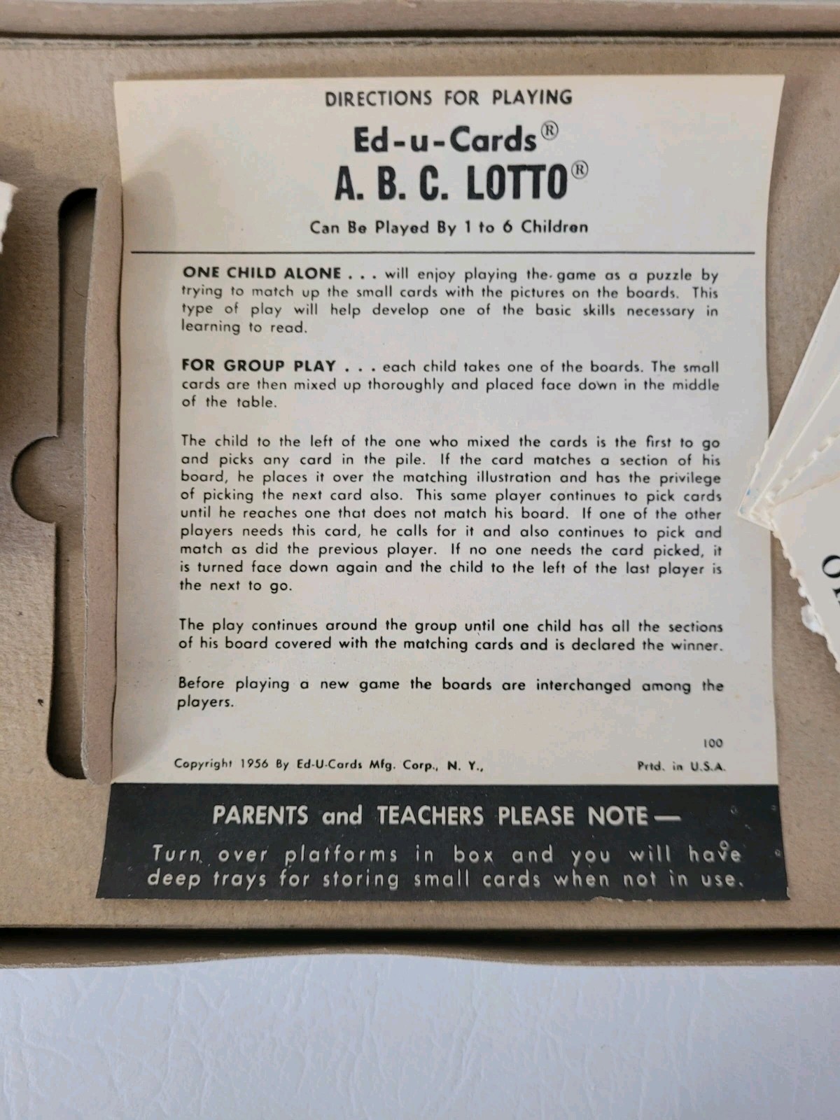 Vtg 1970 ABC Lotto Children’s Alphabet Letters Learning Education Game Complete
