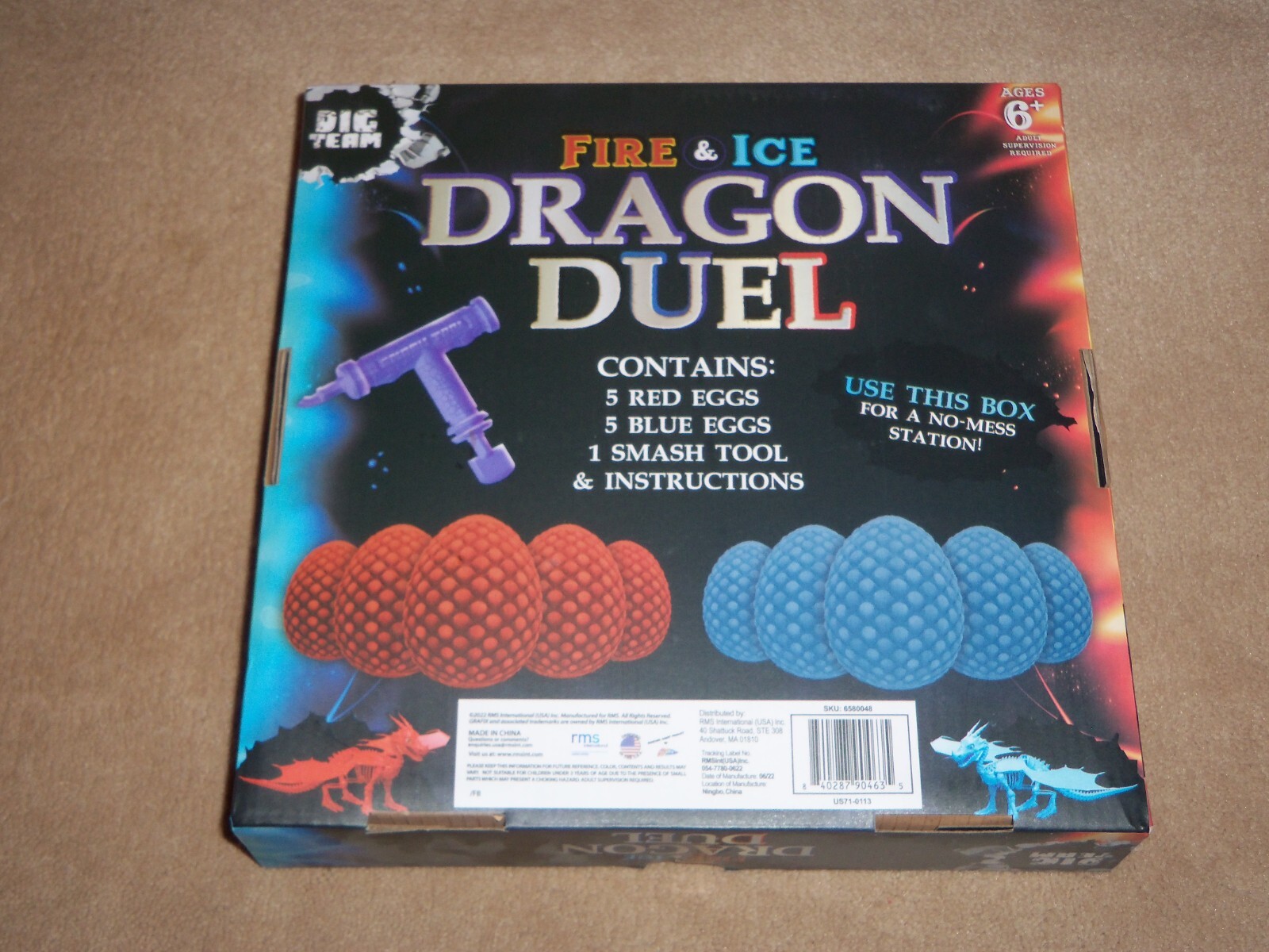 NEW, The Dig Team Fire And Ice Dragon Duel With 10 Dragon Eggs Stem Toy Dig Set