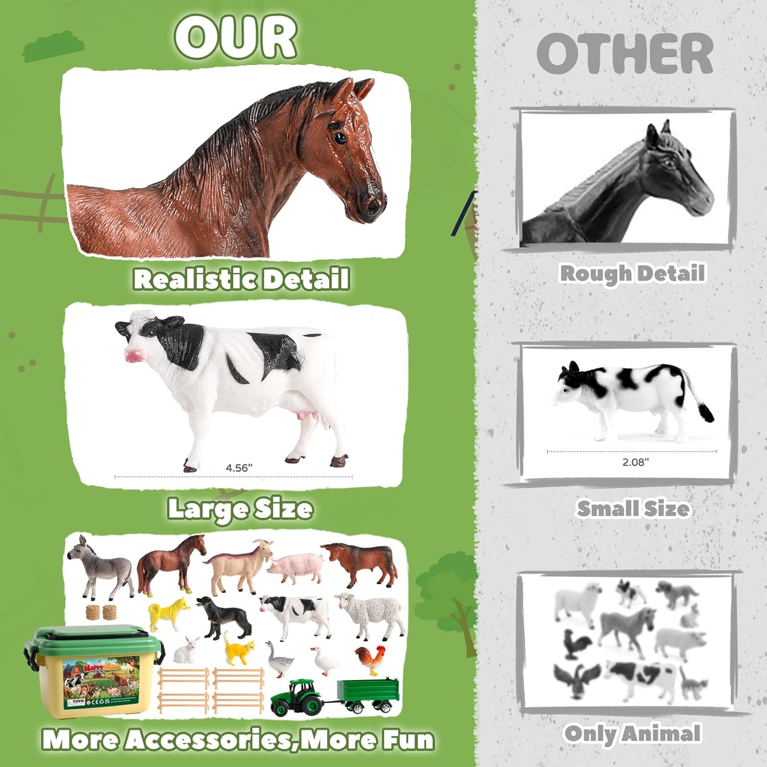 Farm Animal Toys for Toddlers,23 PCS Animal Toys with Realistic Animal Figurines