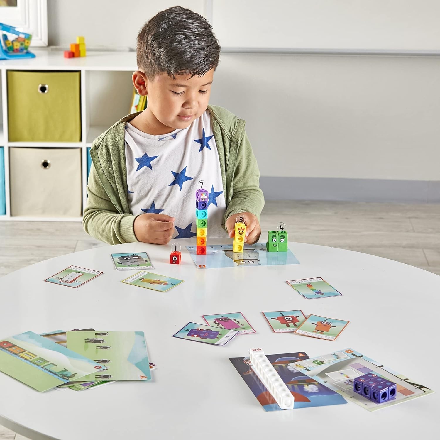 MathLink Cubes Numberblocks 1-10 Activity Set, 30 Preschool Learning Activiti…