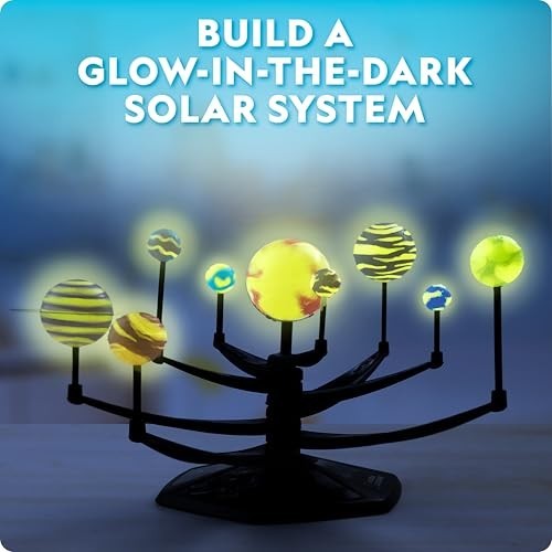 Glow-in-the-Dark Solar System Model Kit for Kids – Build & Paint 3D Planets, STE
