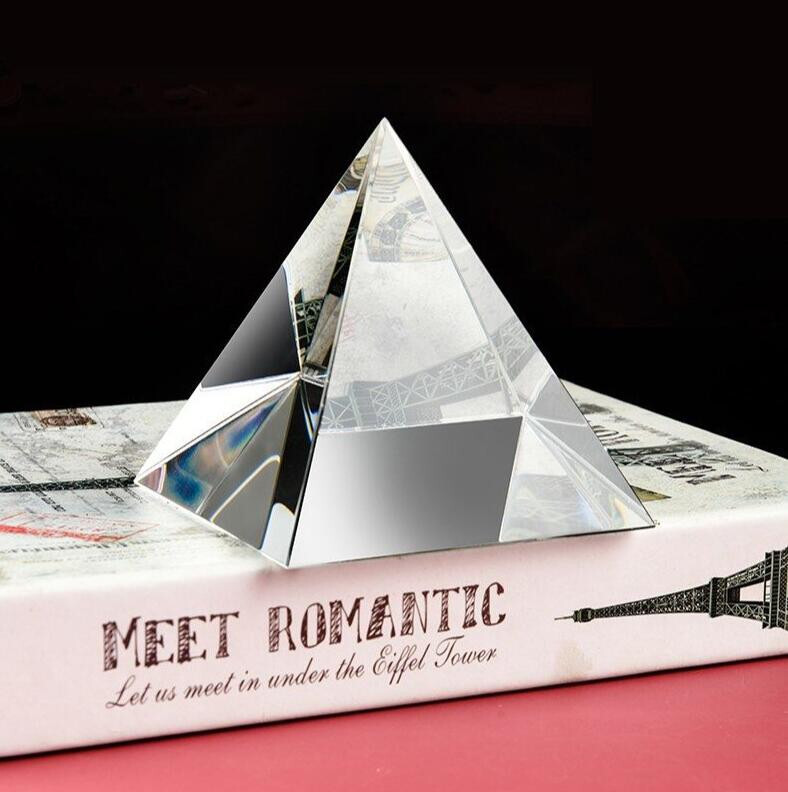 150mm Rainbow Optical Crystal Pyramid Prism For Furnishing Articles Decoration