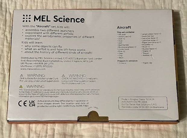 Home School STEM Science Kit-Aircraft-Mel Science-Ages 5+ New