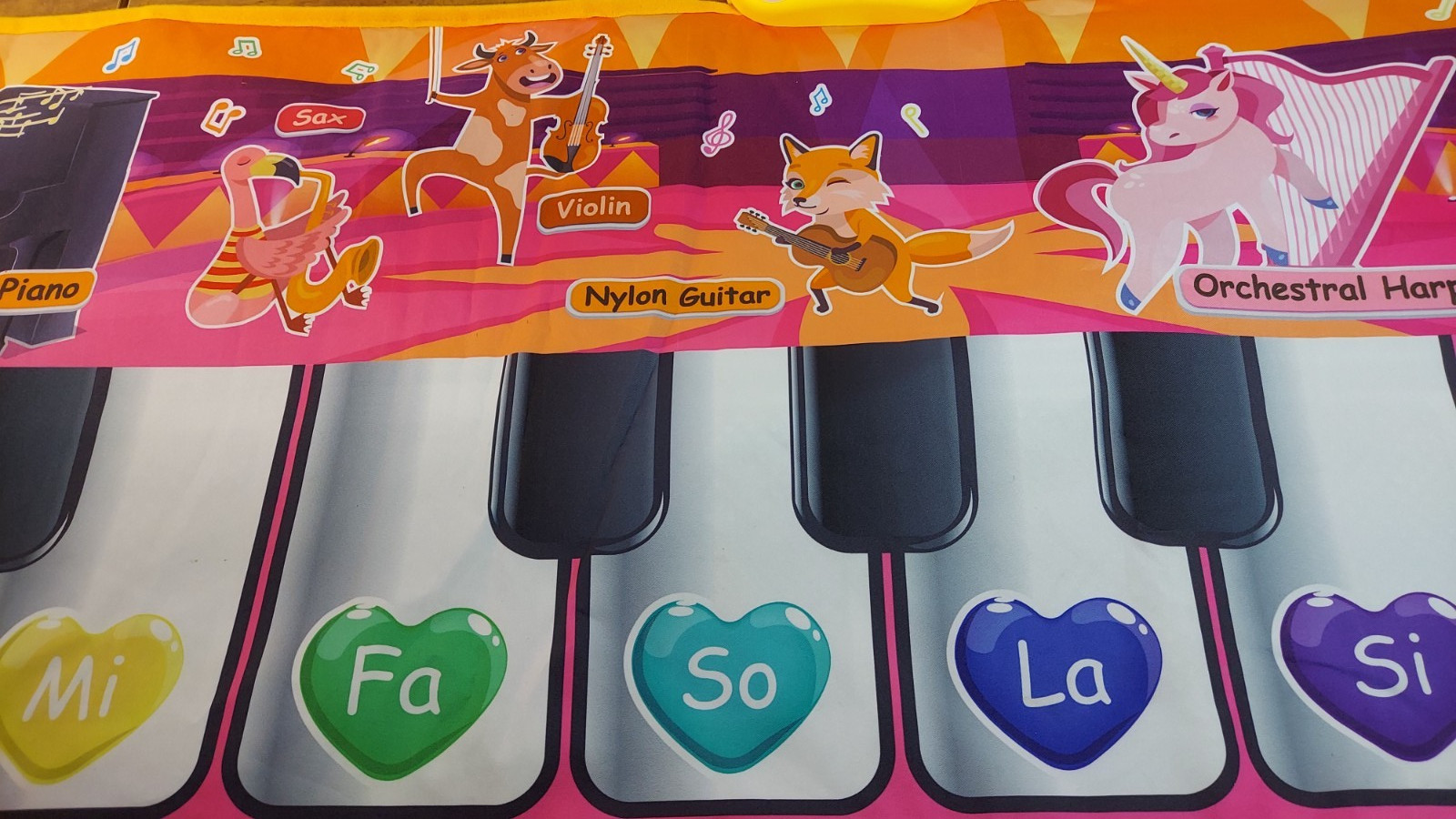 Toyk Kids Piano Mat – Musical Keyboard Floor Playmat Animal 47″ x 15.75″