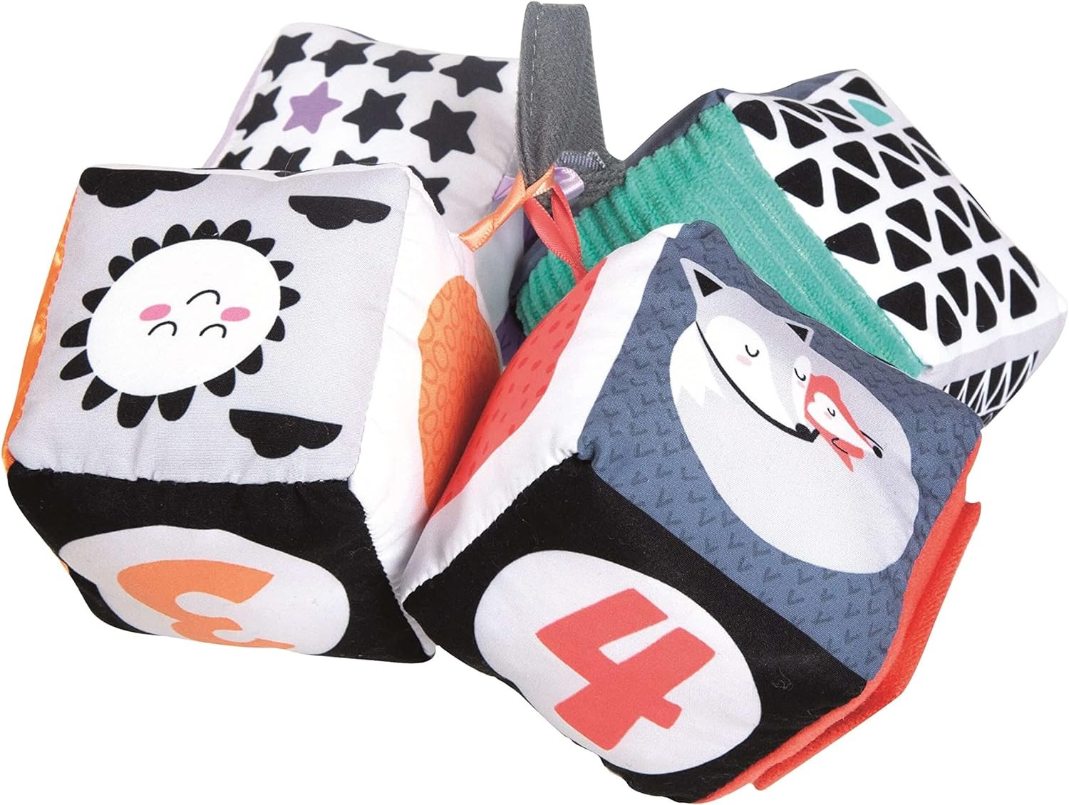 Clementoni – Baby Black & White Cubes for Toddlers, 4 Soft Blocks for Newborn Ba