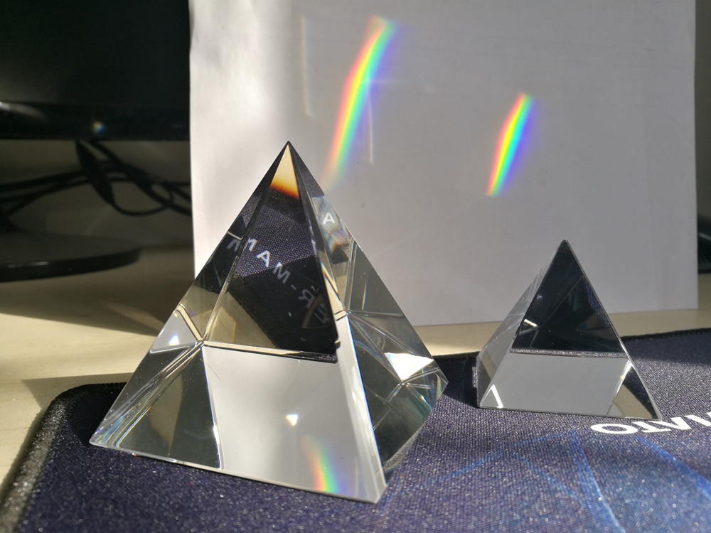 150mm Rainbow Optical Glass Crystal Pyramid Prism For Natural Sciences 1PCS