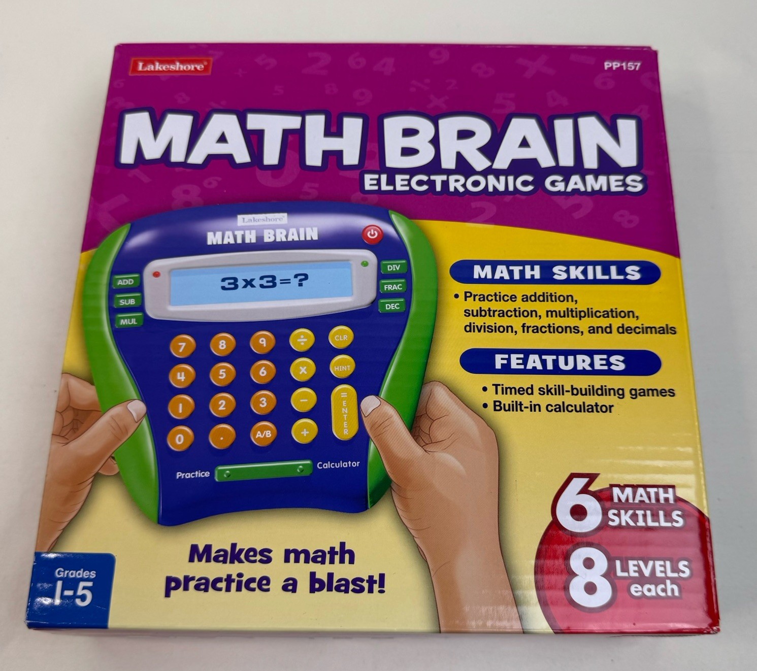 Lakeshore Math Brain Electronic Game PP157 for Grades 1-5 Ages 8-11