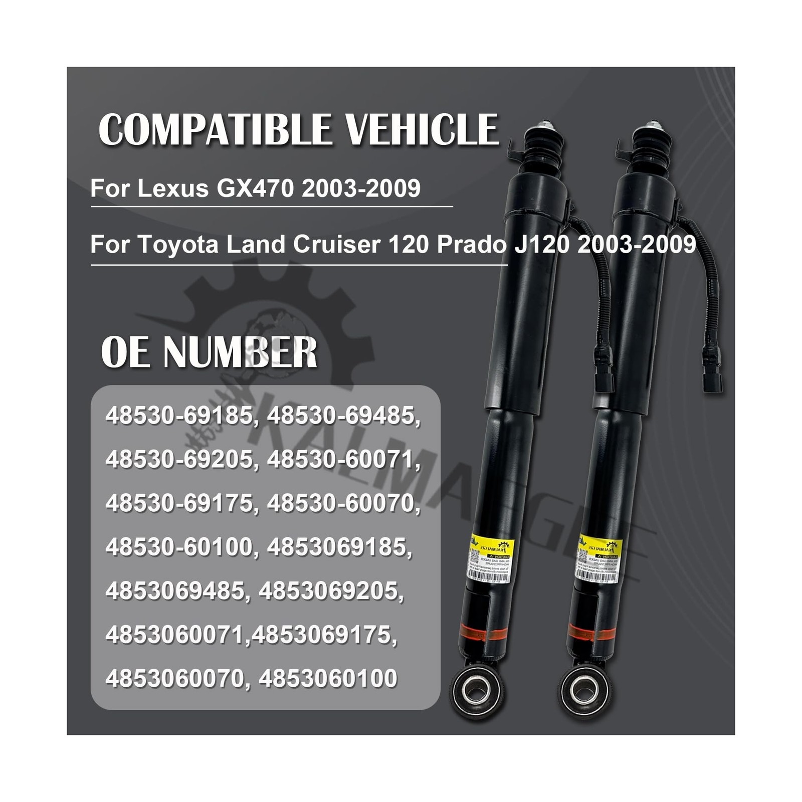48530-69485 Pair Rear Shock Absorber Struts for Lexus GX470 2003-2009, for To…