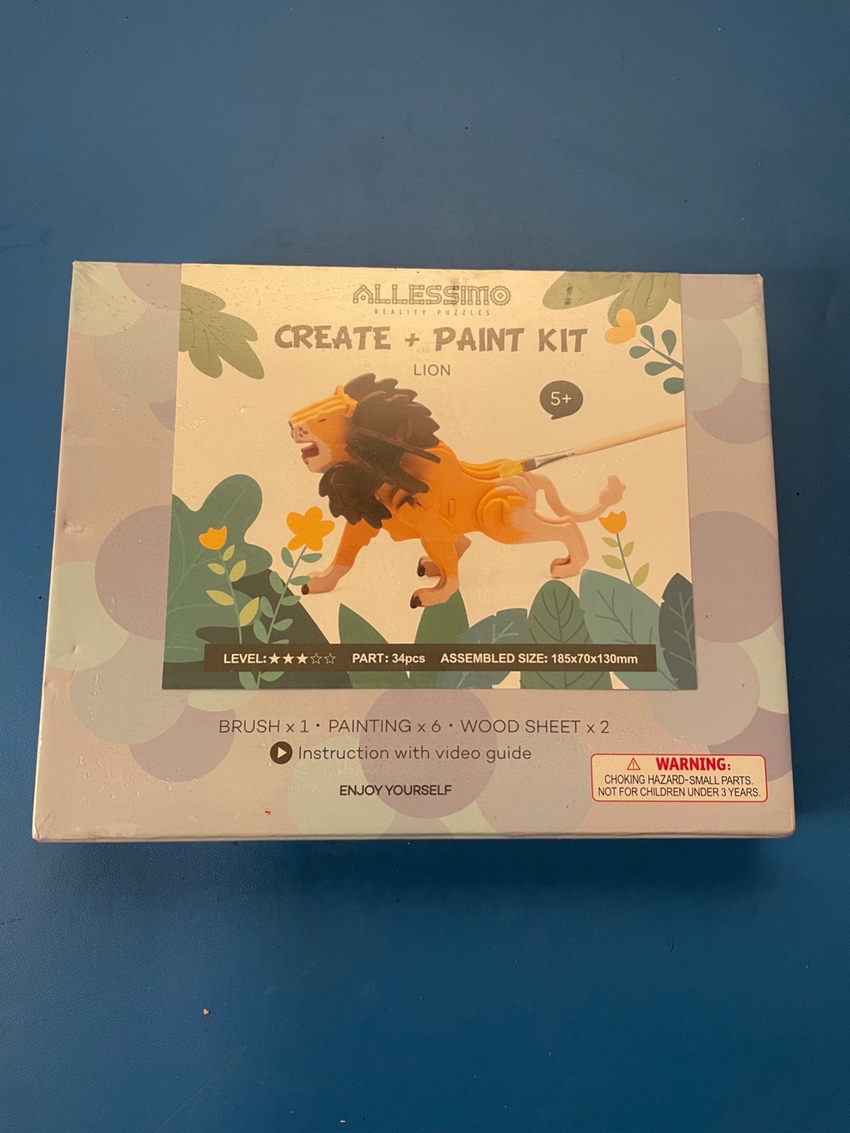 Allessimo – Create + Paint Lion 3D Puzzles for Kids – Arts and Crafts NEW