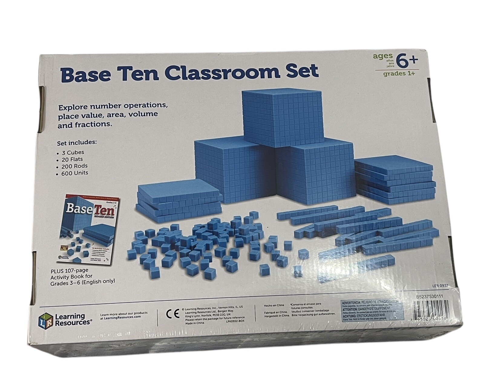 Base Ten Blocks Classroom Set Learning Resources Grades 1+ Ages 6+, 823 Pc NEW!!