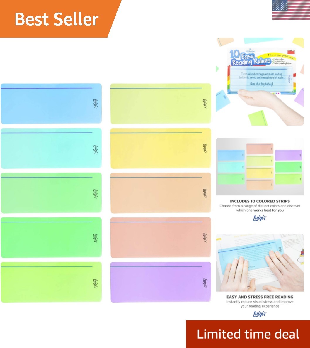 SB Education 10 x Dyslexia Reading Tools for kids with Coloured Overlays | Gu…