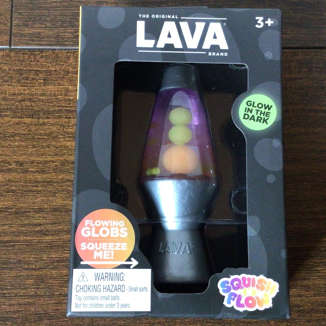 Schylling Lava Squish N Flow Squishy Pink Glow In The Dark Lava Lamp Rare