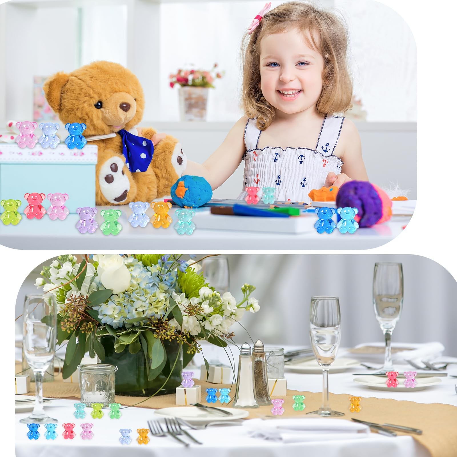 320Pcs Resin Animals Figures,Mini Counting Bears,Mini Resin Bears, Tiny Minia…