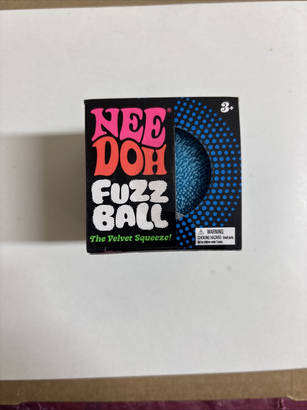 BLUE Needoh FUZZ BALL Flower Power Nee Doh Squish Stress Ball NEE-DOH Fuzzball