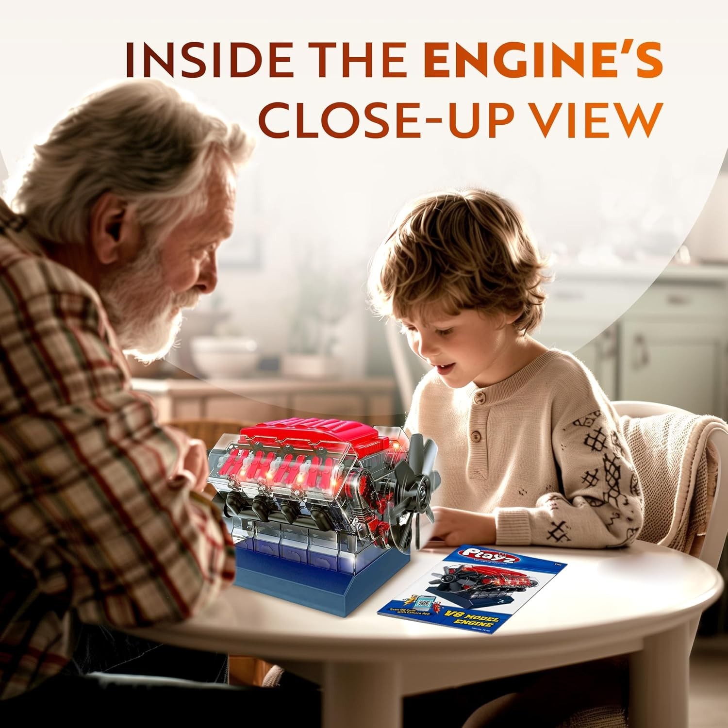 V8 Combustion Engine Model Kit That Runs – Build Your Own STEM Mini V8 Mo
