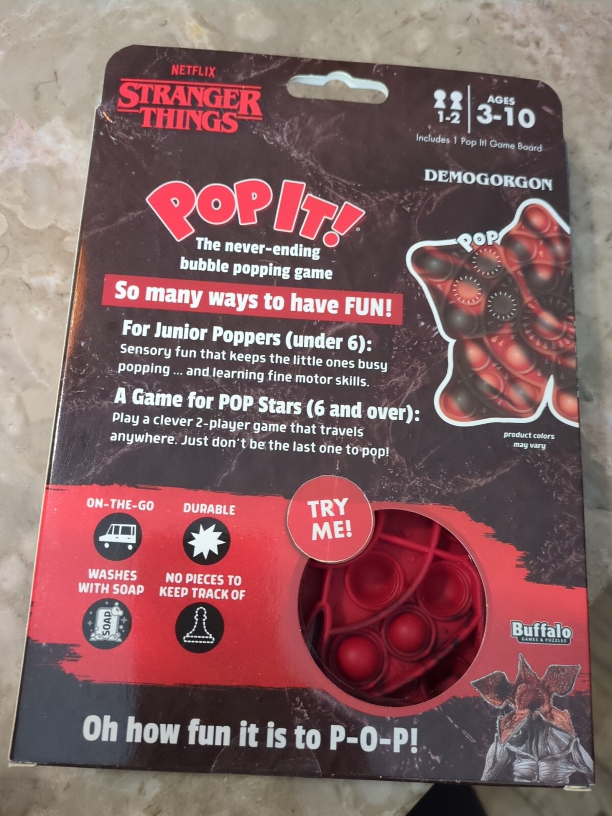 DEMOGORGON Netflix Series STRANGER THINGS POP IT! Bubble Popping Game NIB