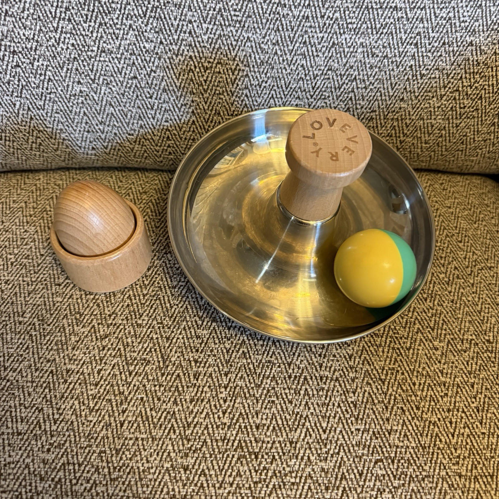 Lovevery Baby Stainless Steel Tip & Turn Ball Toy And Wooden Egg Explorer Kit