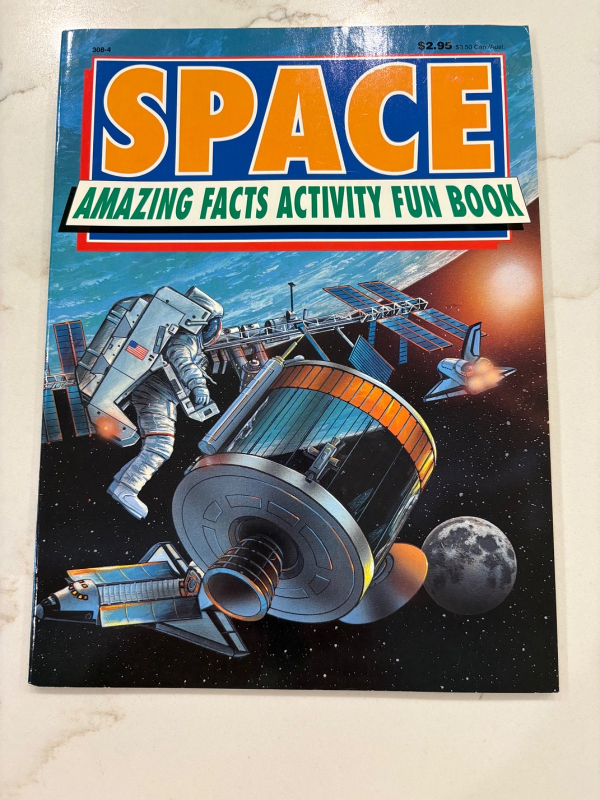 5 Kids Vintage Science Activity Fun Facts Workbooks-Animals Space Dinosaurs