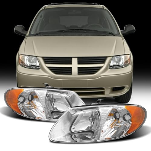 Headlight Assembly Pair 2001-2007 Dodge Caravan 01-04 Chrysler Town & Country