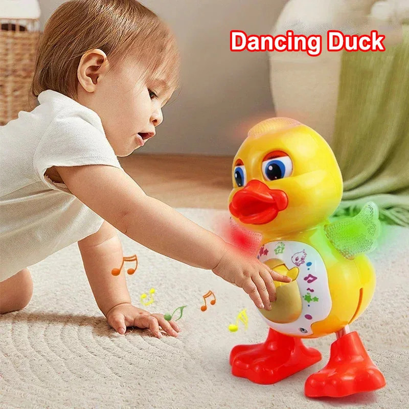Electric Music Light Dancing Duck with Cute Blinking and Shaking Head Educationa
