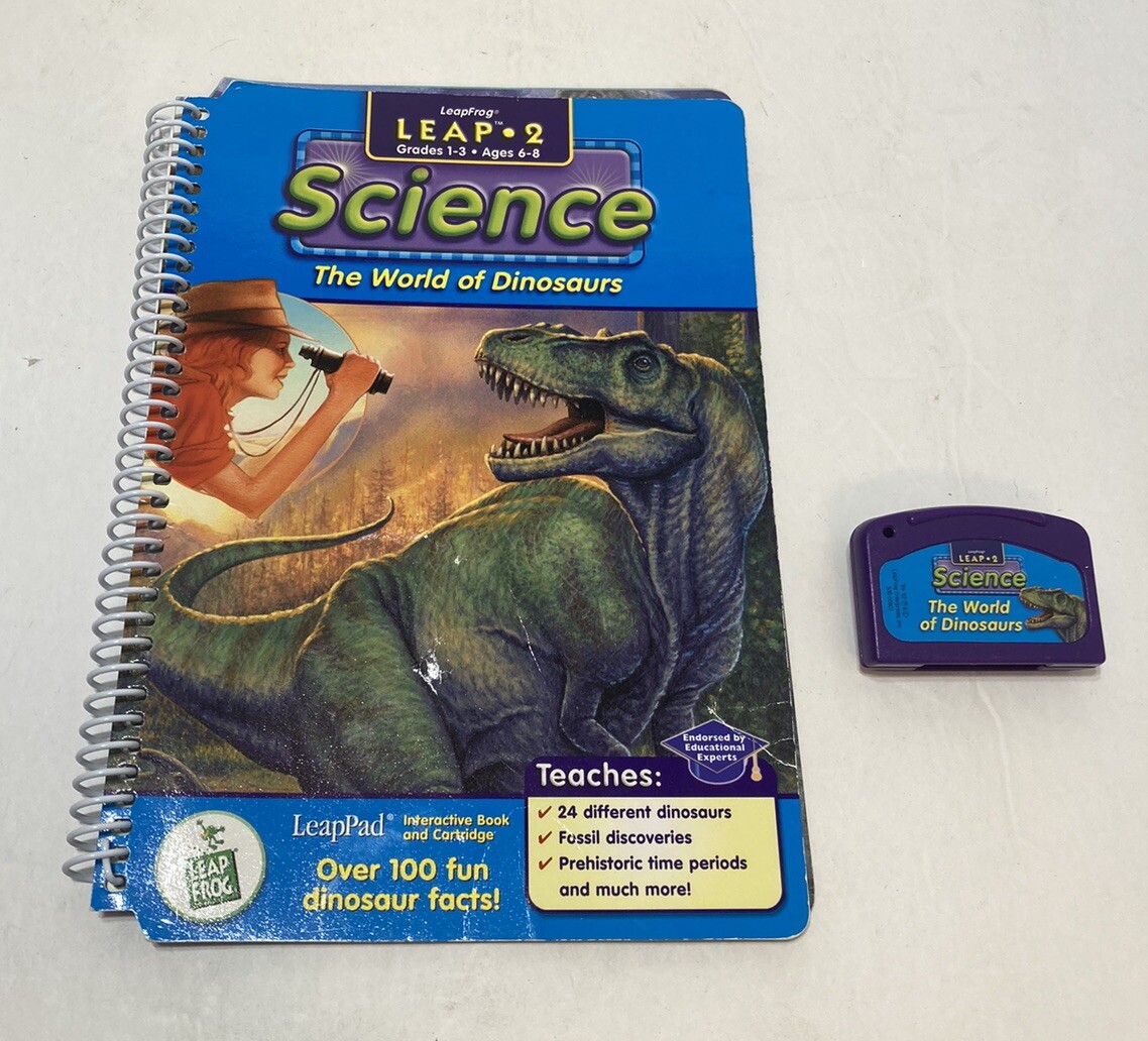 Leap Frog Leap 2 Science The World Of Dinosaurs Book & Cartridge Tested