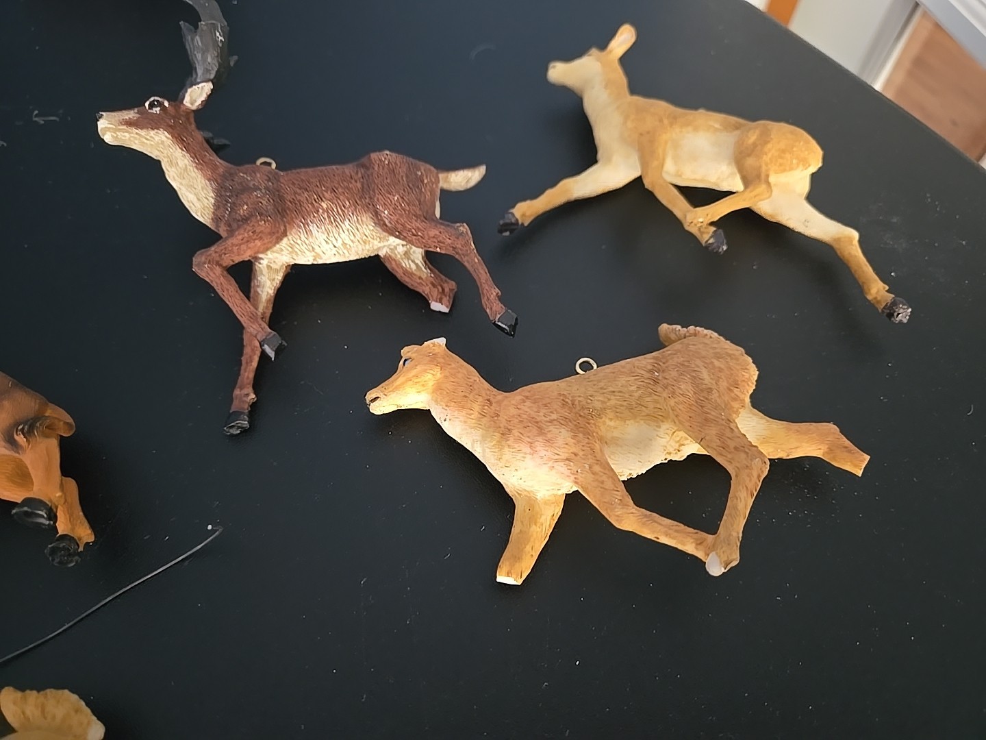 Animal Wildlife Wolf Deer Bear Bison Fox Ornament Figurine Hand Painted Resin