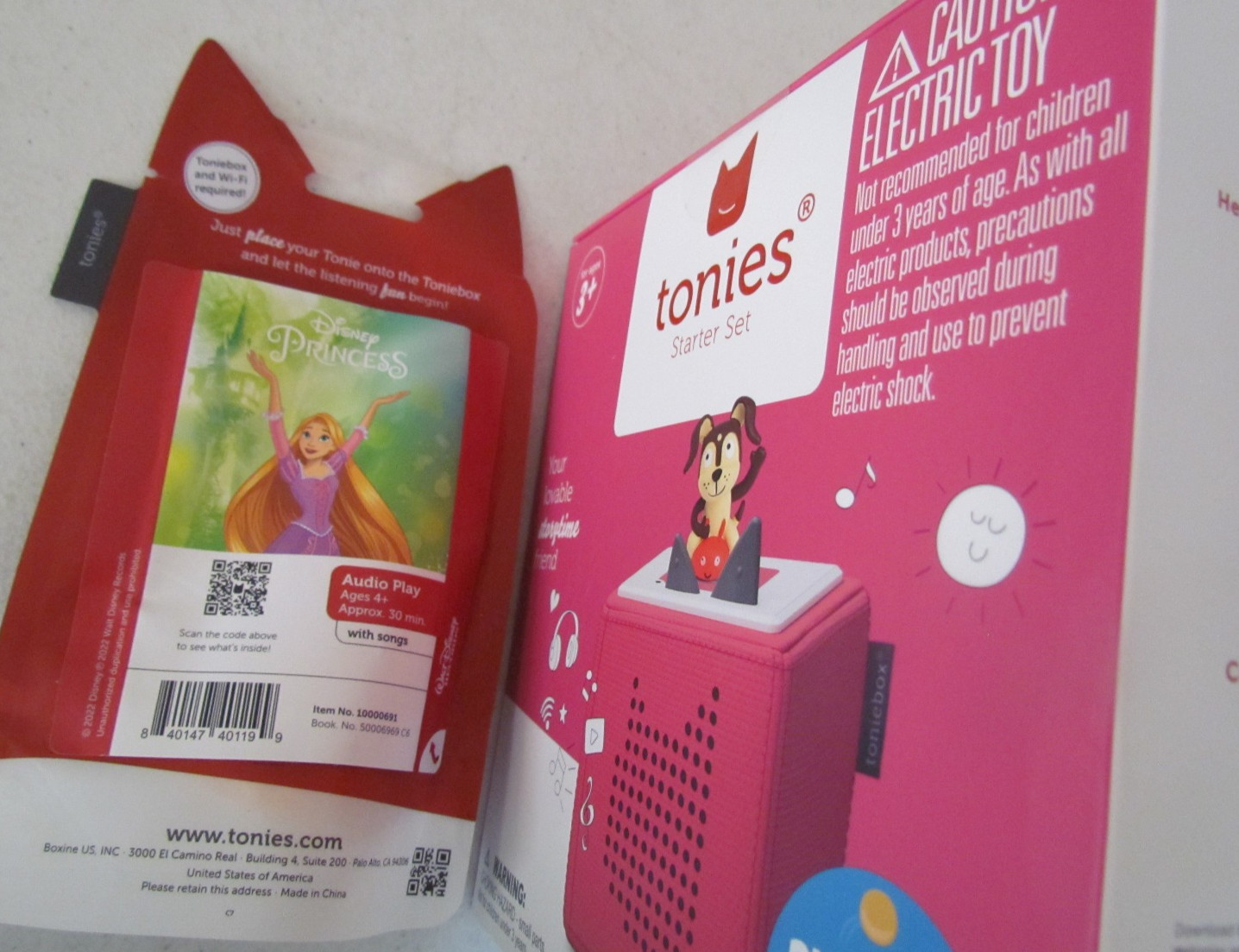 Pink Toniebox Starter Set Gen 1 New Disney Princess Rapunzel Tonies Bundle