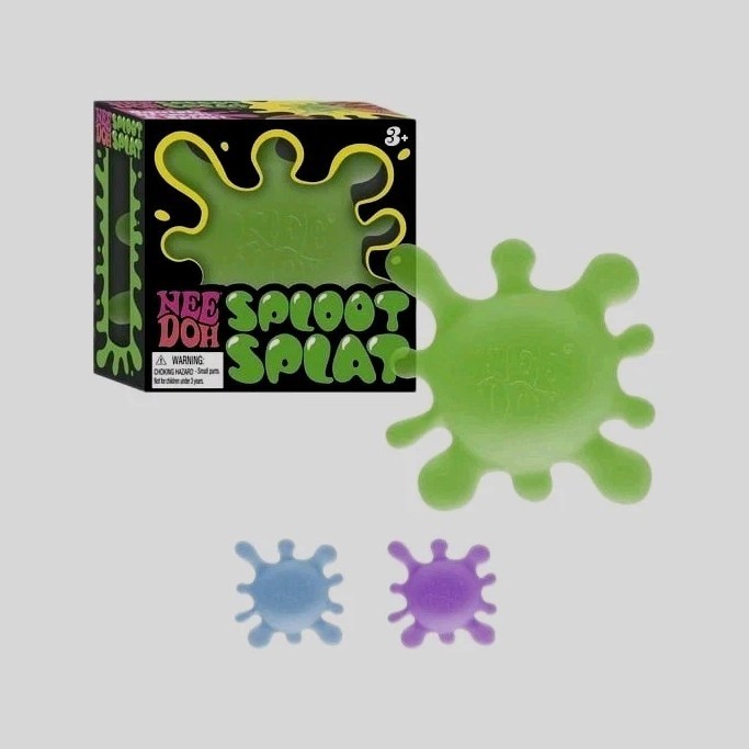 NeeDoh Sploot Splat Sensory Tactile Squeeze Toy Set Green Blue Purple 3-5