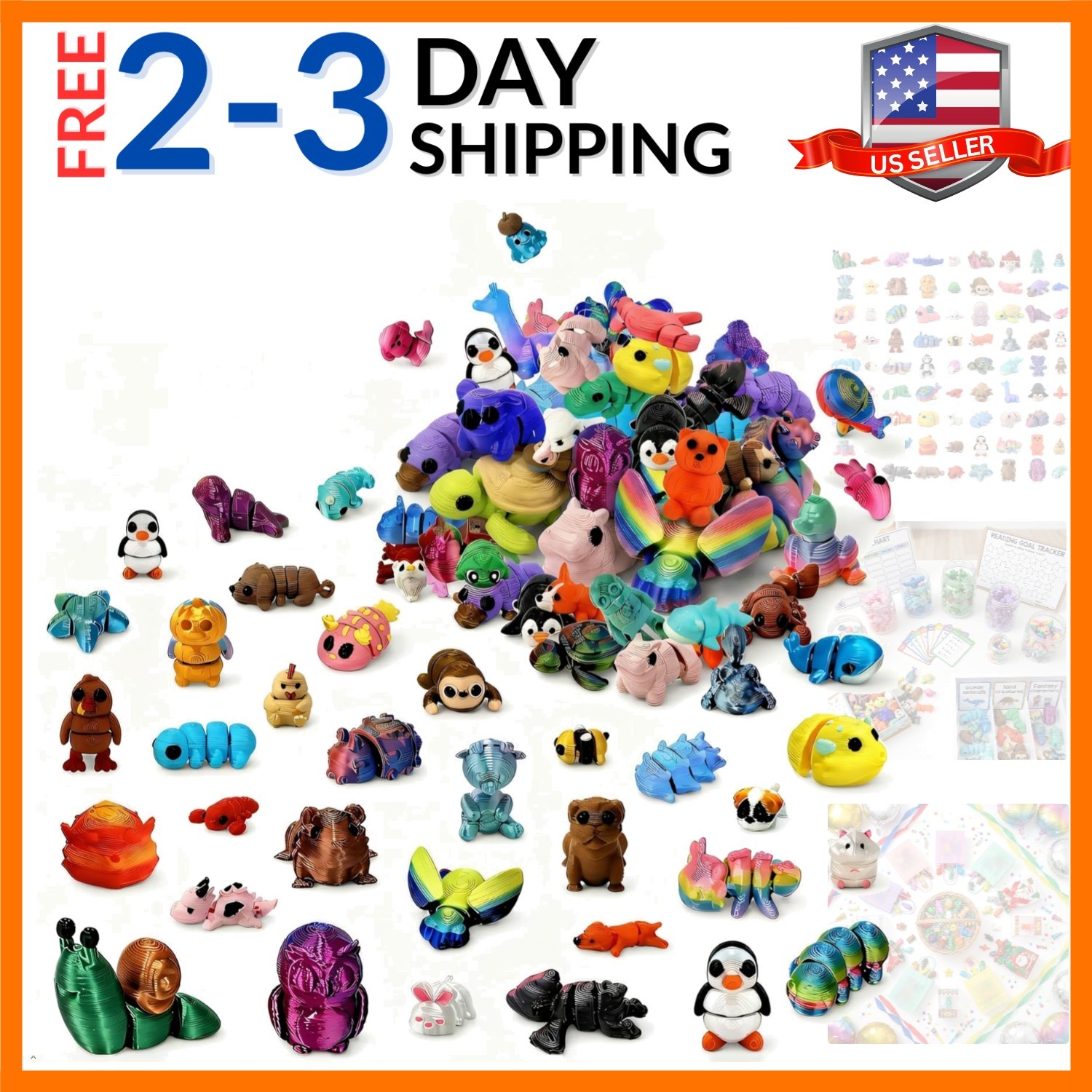 150PCS 3D Printed Random Animal Figurines Reward & Celebration Collection, As…